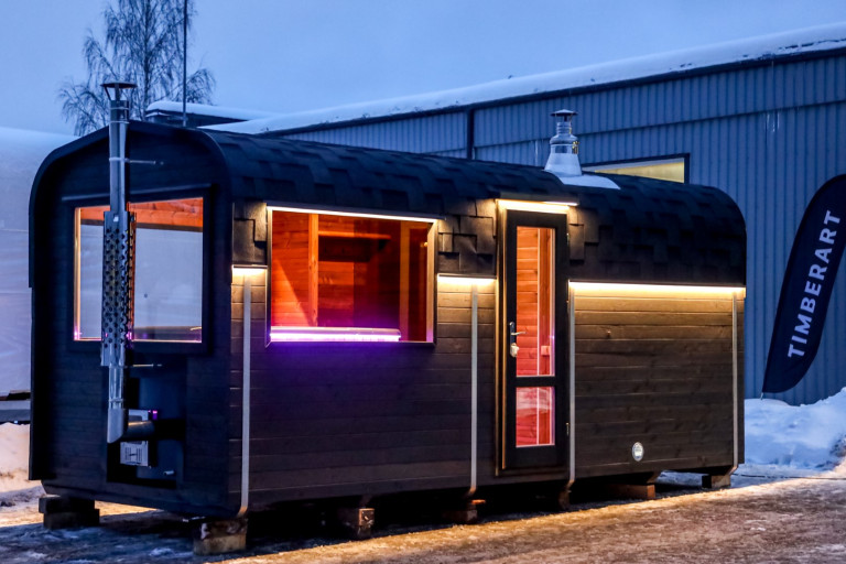 RECHTECKIGE SAUNA 5,4M + badefass 